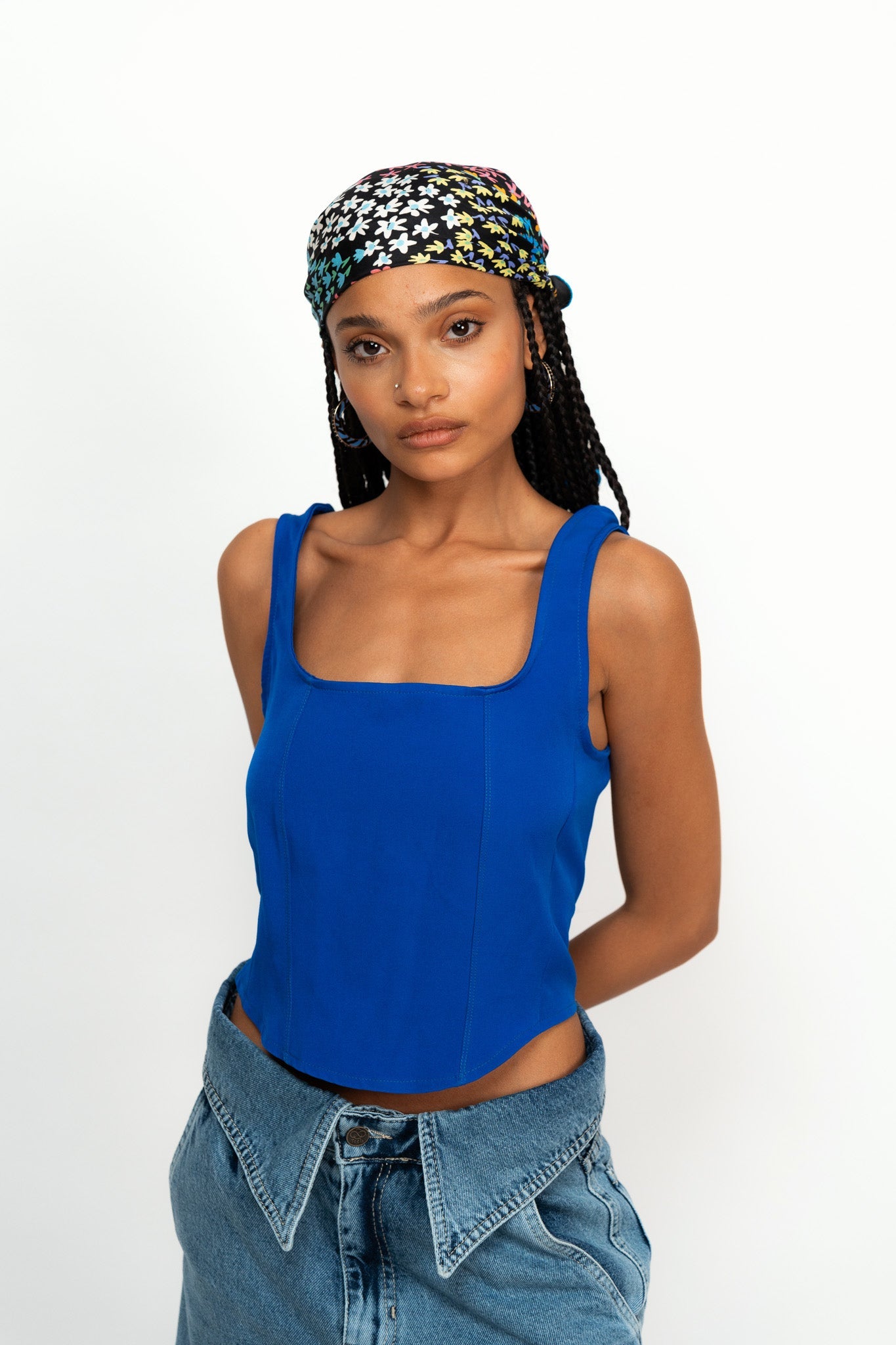 BLUE CUT-OUT TOP - Zavi